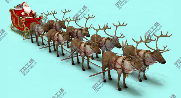 images/goods_img/20210312/3D Santa in Sleigh with Reindeers model/3.jpg